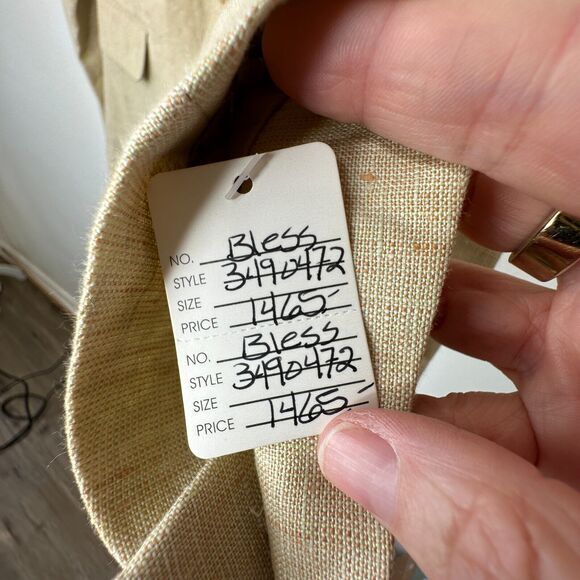 NWT BLESS 2-Piece Tan Pastel Melange 100% Linen Sakko Shirt & Linen Pants Medium - Picture 2 of 16